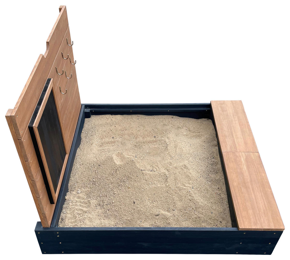 SANDKASTEN  - Anthrazit/Braun, KONVENTIONELL, Holz (90/74/100cm) - Ambia Garden