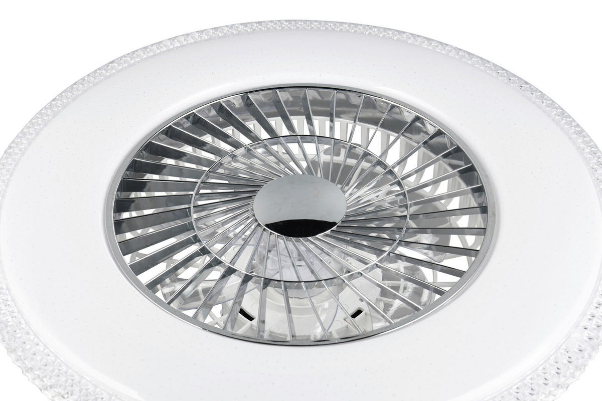 DECKENVENTILATOR  60/18 cm    - Chromfarben/Weiss, Trend, Kunststoff (60/18cm)
