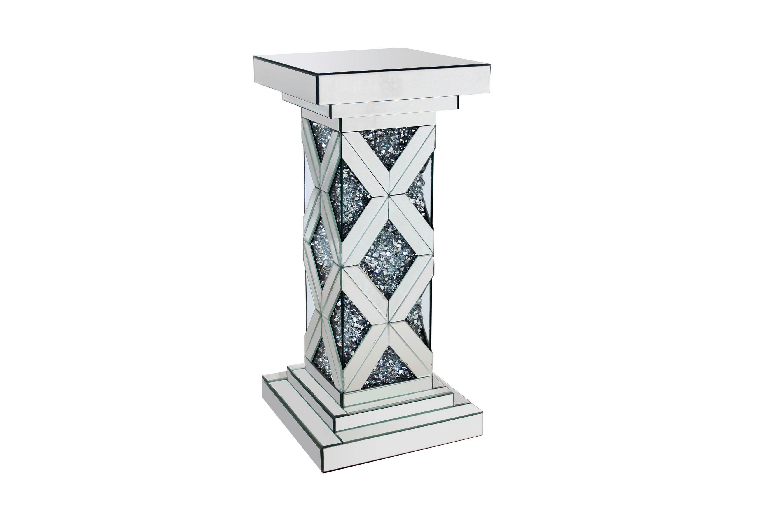 SIDOBORD i glas, trämaterial 30,8/30,8/71 cm  - silver, Trend, trämaterial/glas (30,8/30,8/71cm) - Ambia Home