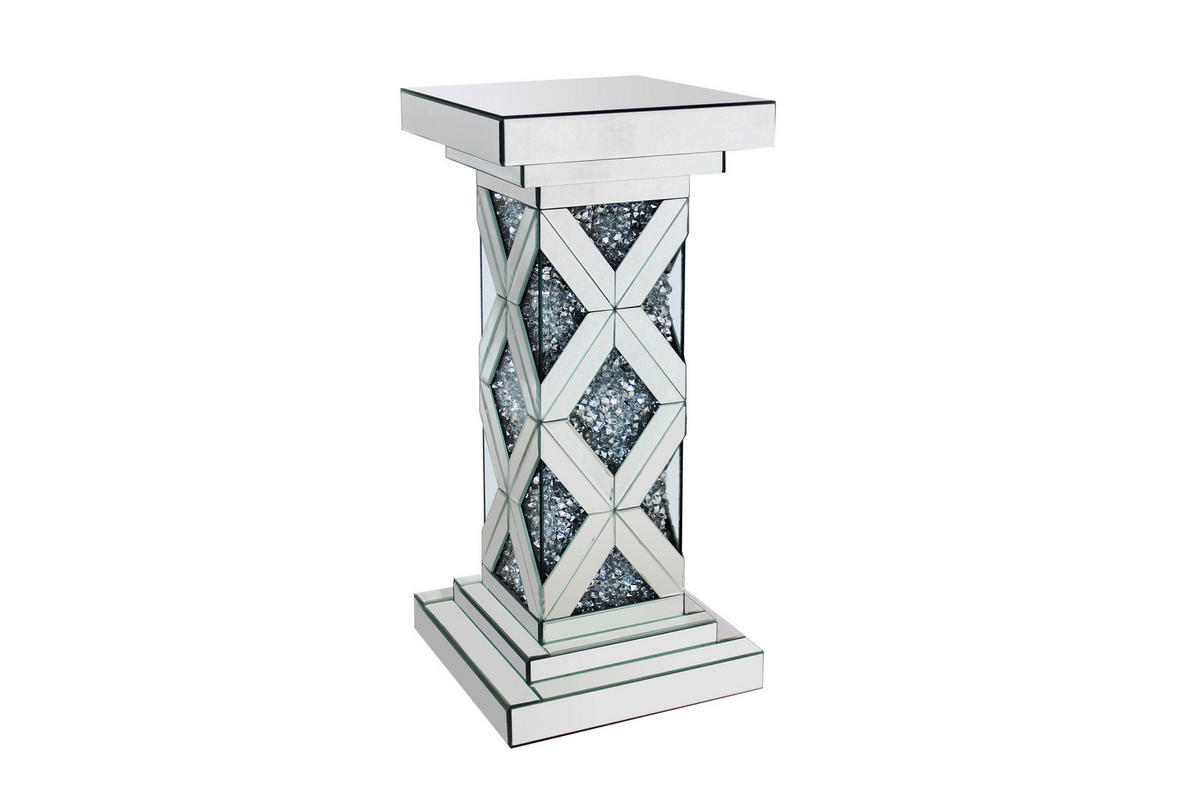 MASĂ AUXILIARĂ in sticlă, material pe bază de lemn 30,8/30,8/71 cm  - argintiu, Trend, sticlă/material pe bază de lemn (30,8/30,8/71cm) - Ambia Home