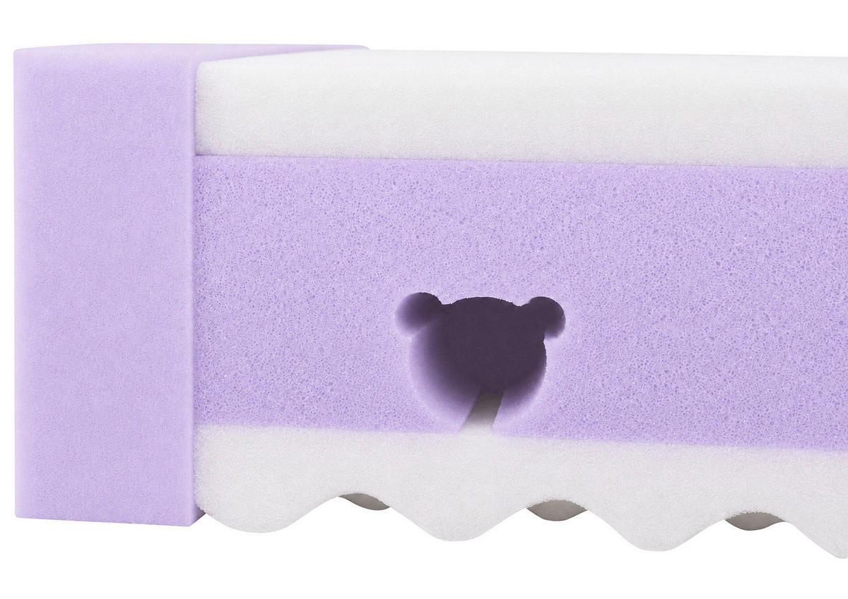 KINDERMATRATZE Cloudbear, Höhe ca. 12 cm  - Weiß, Basics, Kunststoff (140/70/12cm) - Patinio