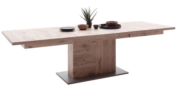 AUSZIEHTISCH in Holzwerkstoff 180-280/100/77 cm  - Eiche dunkel/Anthrazit, KONVENTIONELL, Holzwerkstoff (180-280/100/77cm) - Cantus