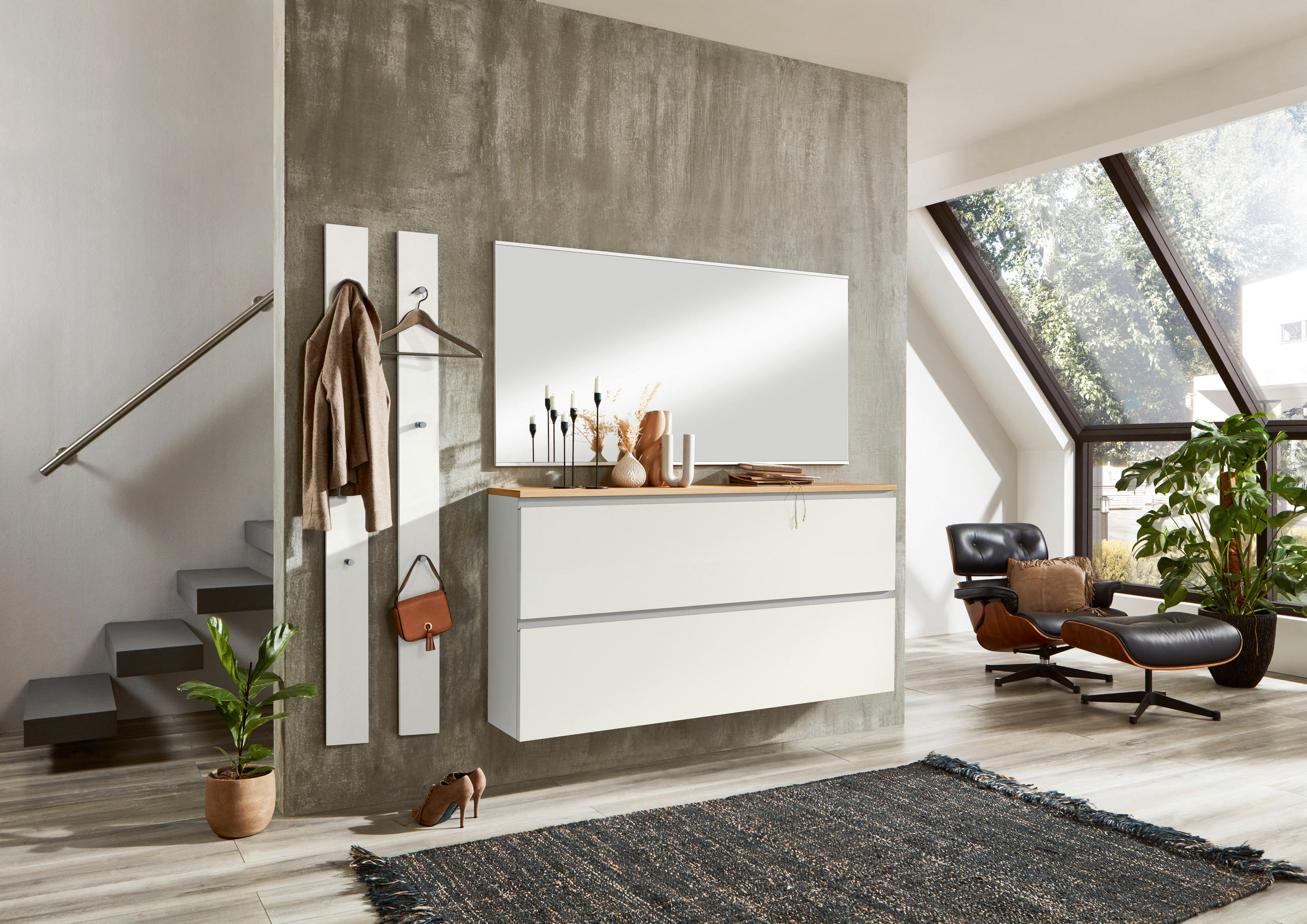 GARDEROBENPANEEL Silberfarben, Weiß - Silberfarben/Weiß, Design (14/170/5cm) - Dieter Knoll