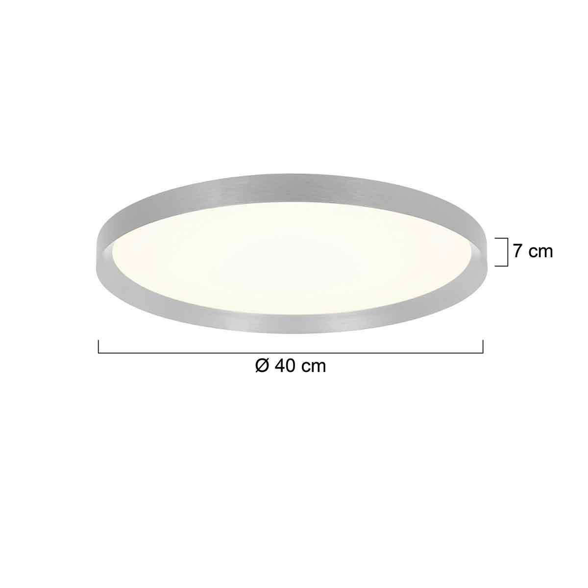 DECKENLEUCHTE  40/7 cm    - Edelstahlfarben, Basics, Kunststoff/Metall (40/7cm)