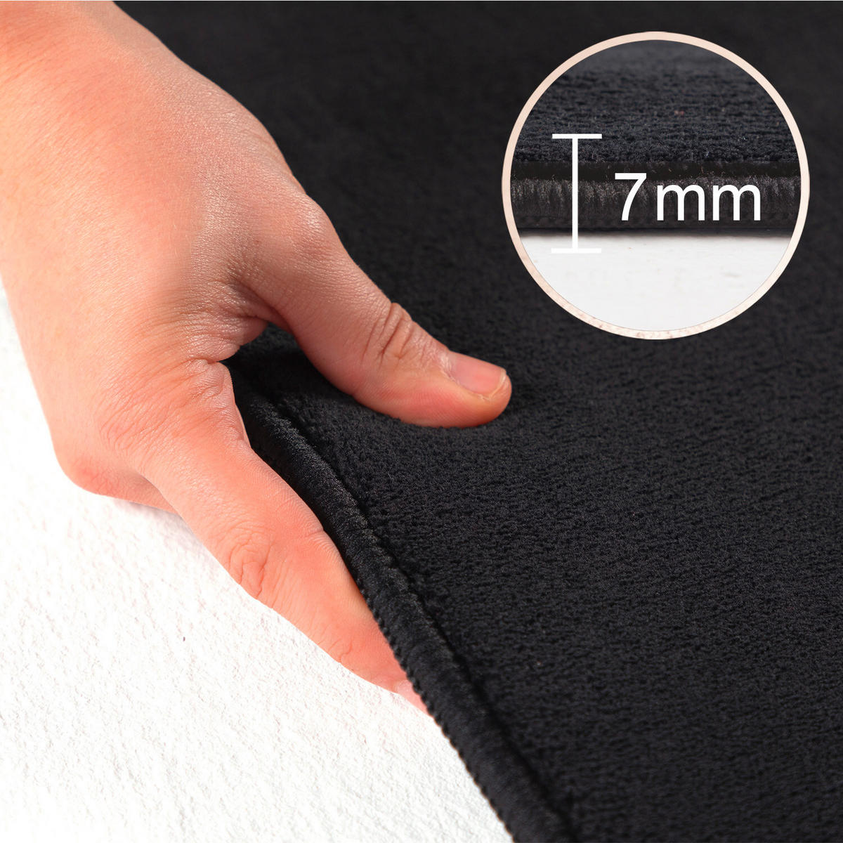 FLACHWEBETEPPICH 160/160 cm Sky Schwarz  - Schwarz, Basics, Textil (160/160cm) - Novel