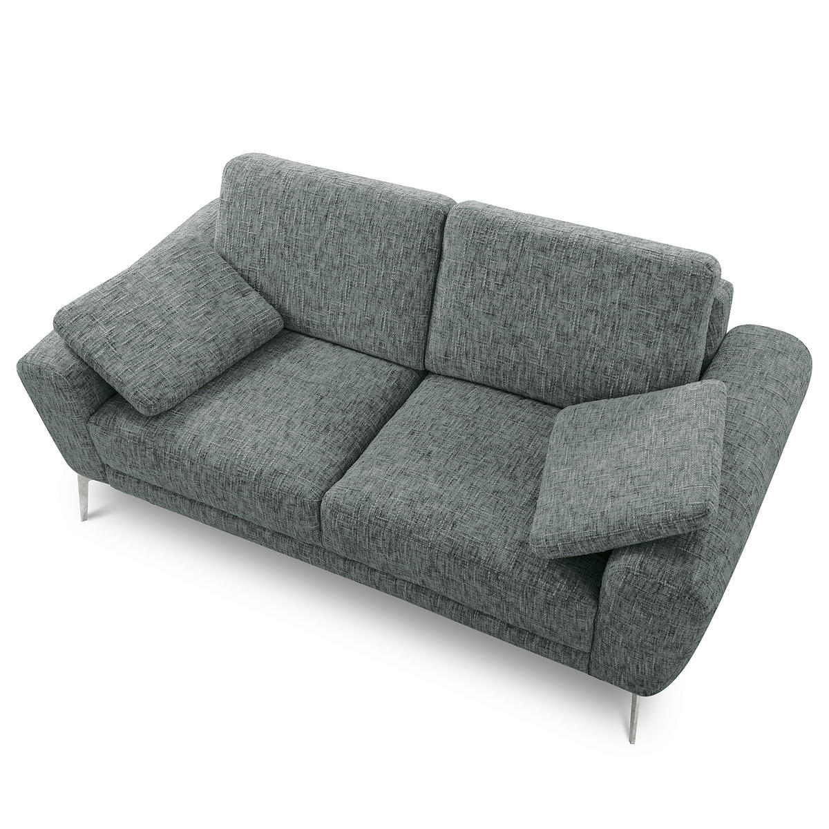 2-SITZER-SOFA Webstoff Anthrazit  - Chromfarben/Anthrazit, Design, Textil/Metall (157/85/92cm) - Livetastic