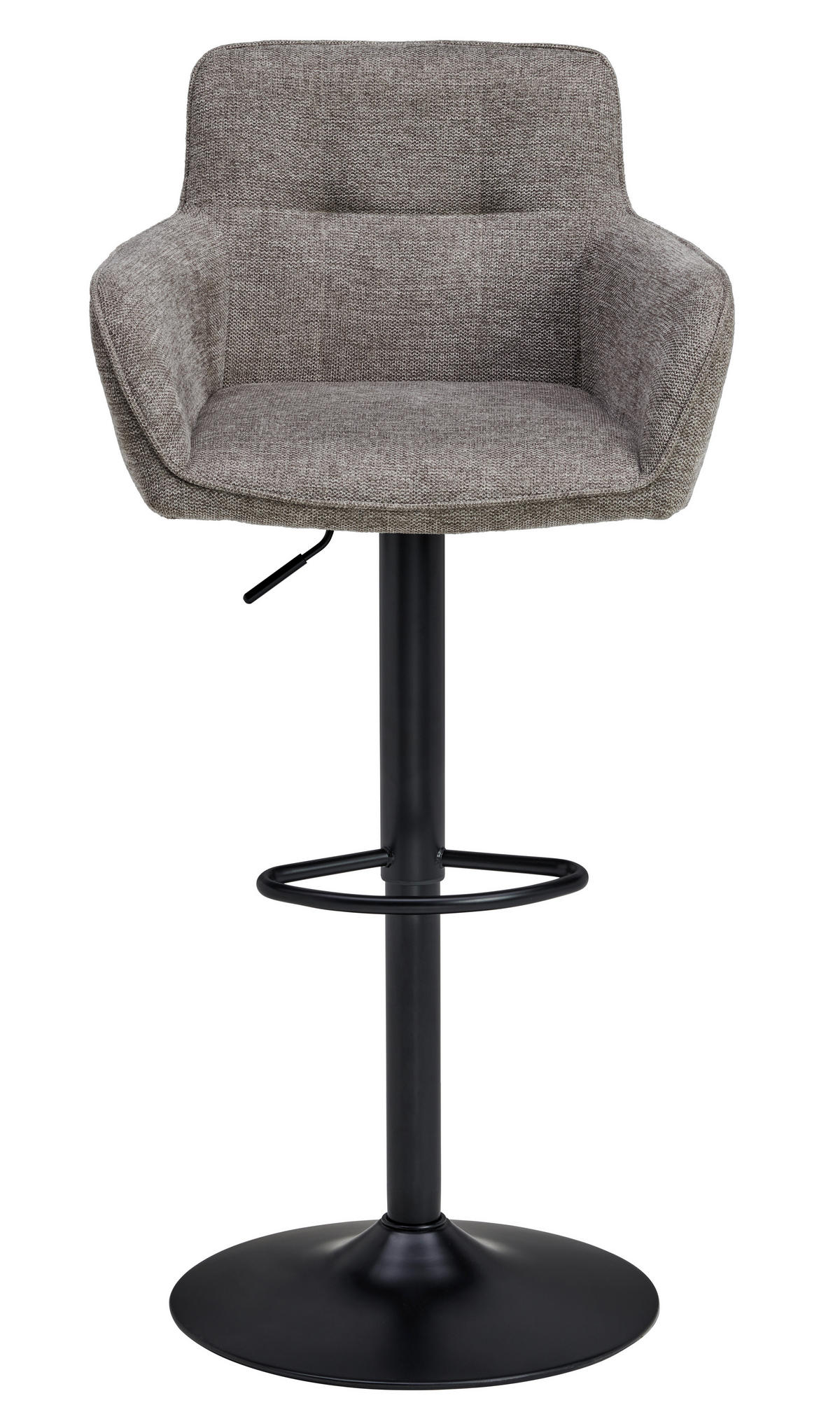 BARHOCKER Metall, Textil Schwarz, Hellbraun  - Hellbraun/Schwarz, Modern, Textil/Metall (55/91.5-113/52cm) - Livetastic
