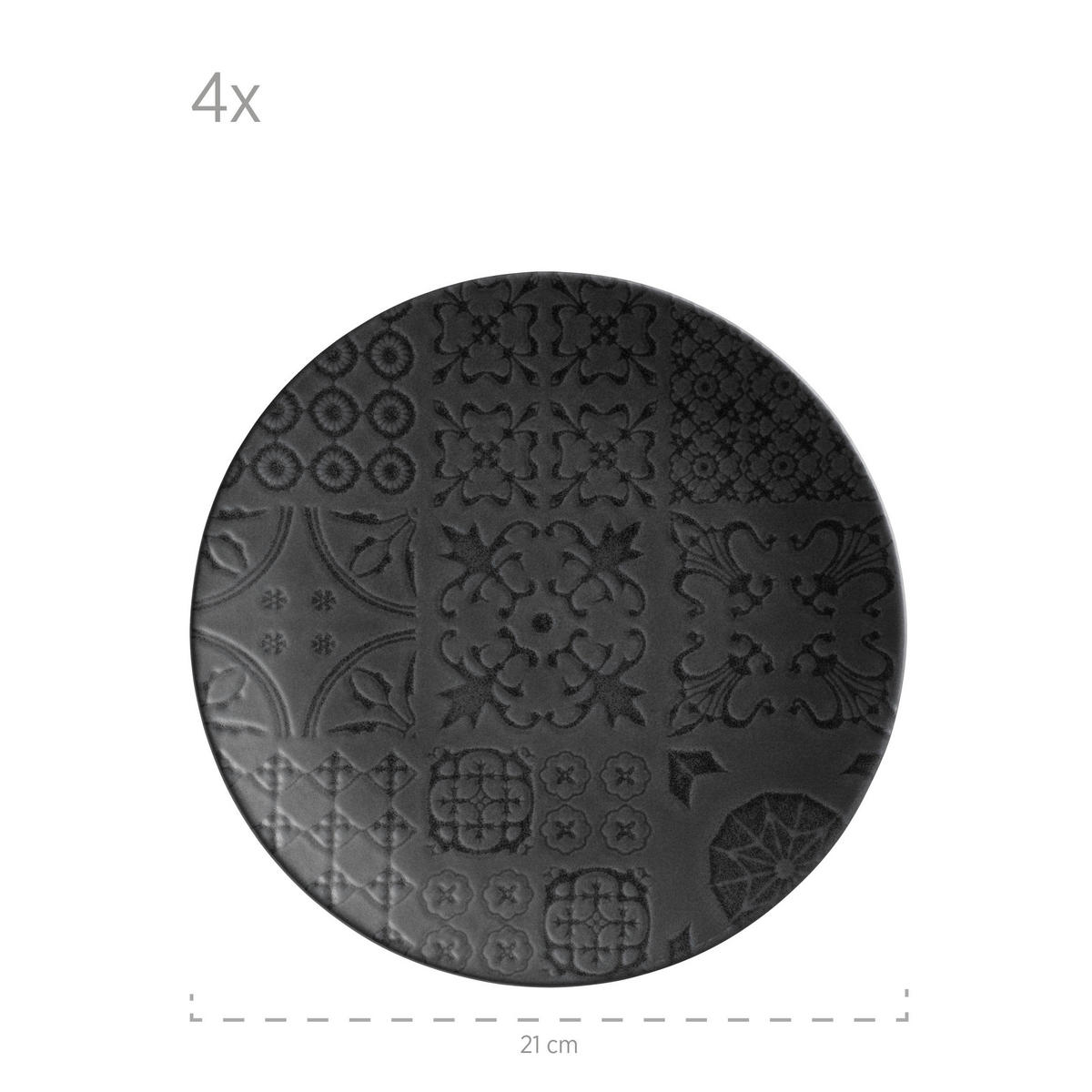 TAFELSERVICE Schwarz 12-teilig  - Schwarz, Basics, Keramik - Mäser