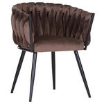 ARMLEHNSTUHL  Typenauswahl Samt  - Schwarz/Braun, LIFESTYLE, Textil/Metall (60/78/55cm) - Landscape