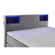 BOXSPRINGBETT 180/200 cm  in Hellgrau  - Hellgrau/Schwarz, Design, Holz/Textil (180/200cm) - Xora