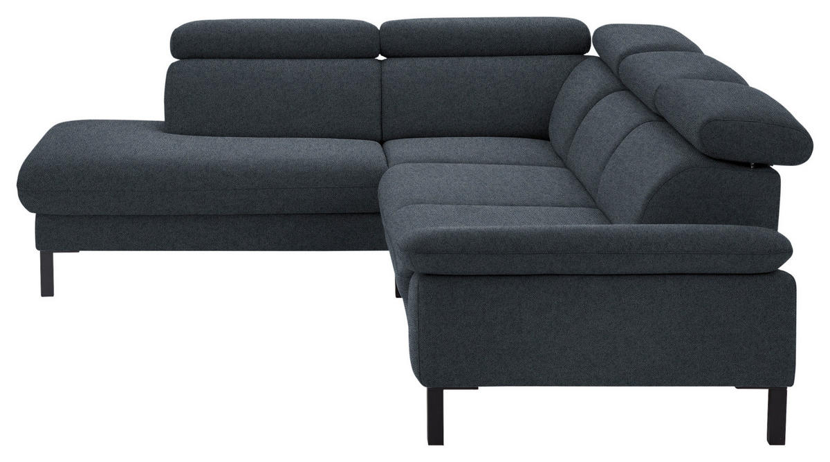 ECKSOFA in Flachgewebe Anthrazit  - Anthrazit/Schwarz, Design, Holzwerkstoff/Textil (217/272cm) - Pure Home Comfort