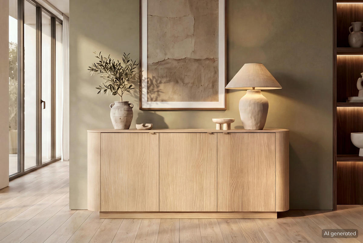 SIDEBOARD  181/76/43 cm  - Eichefarben, Design, Holzwerkstoff/Metall (181/76/43cm) - MID.YOU