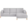 ECKSOFA in Struktur Hellgrau  - Eichefarben/Hellgrau, Design, Holz/Textil (250/163cm) - Stylife