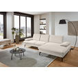 ECKSOFA in Chenille, Mikrofaser Creme  - Creme/Schwarz, Design, Textil/Metall (299/157cm) - Dieter Knoll