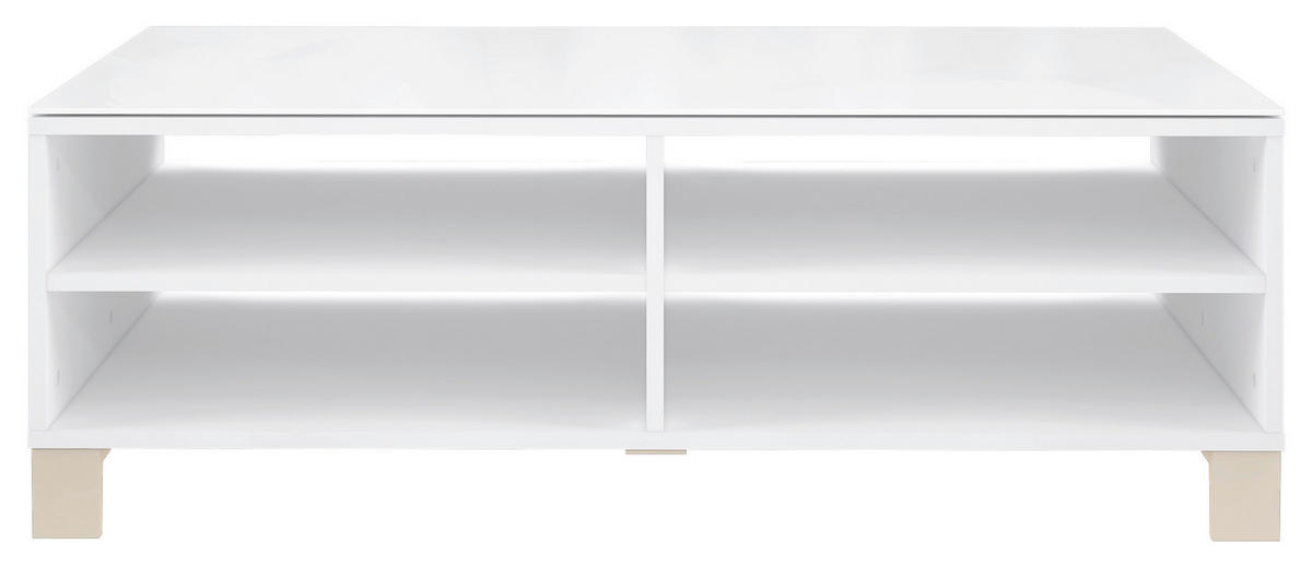 COUCHTISCH in Glas, Holzwerkstoff 110/70/37,9 cm  - Weiss/Champagner, Design, Glas/Holzwerkstoff (110/70/37,9cm) - Hom`in