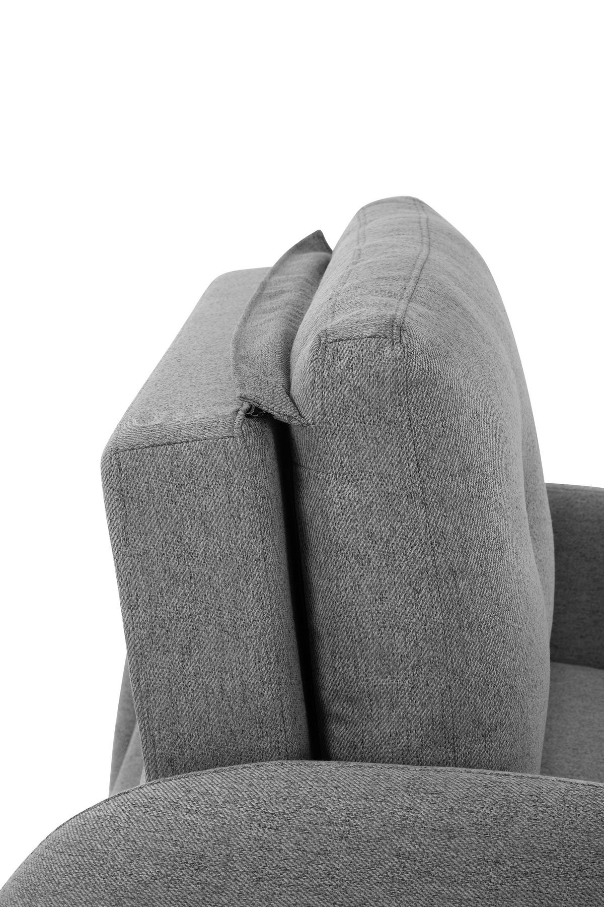 SCHLAFSESSEL Leinenoptik Dunkelgrau    - Dunkelgrau/Schwarz, Design, Kunststoff/Textil (102/94/95cm) - Livetastic