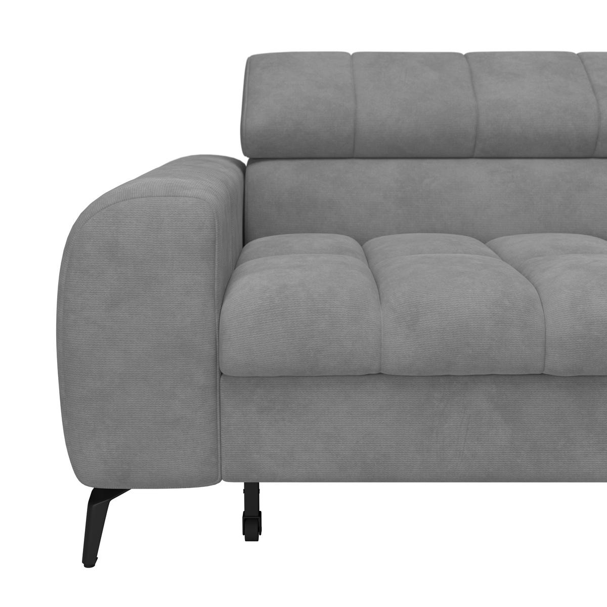 ECKSOFA in Hellgrau  - Hellgrau/Schwarz, Trend, Kunststoff/Textil (261/203cm) - Livetastic