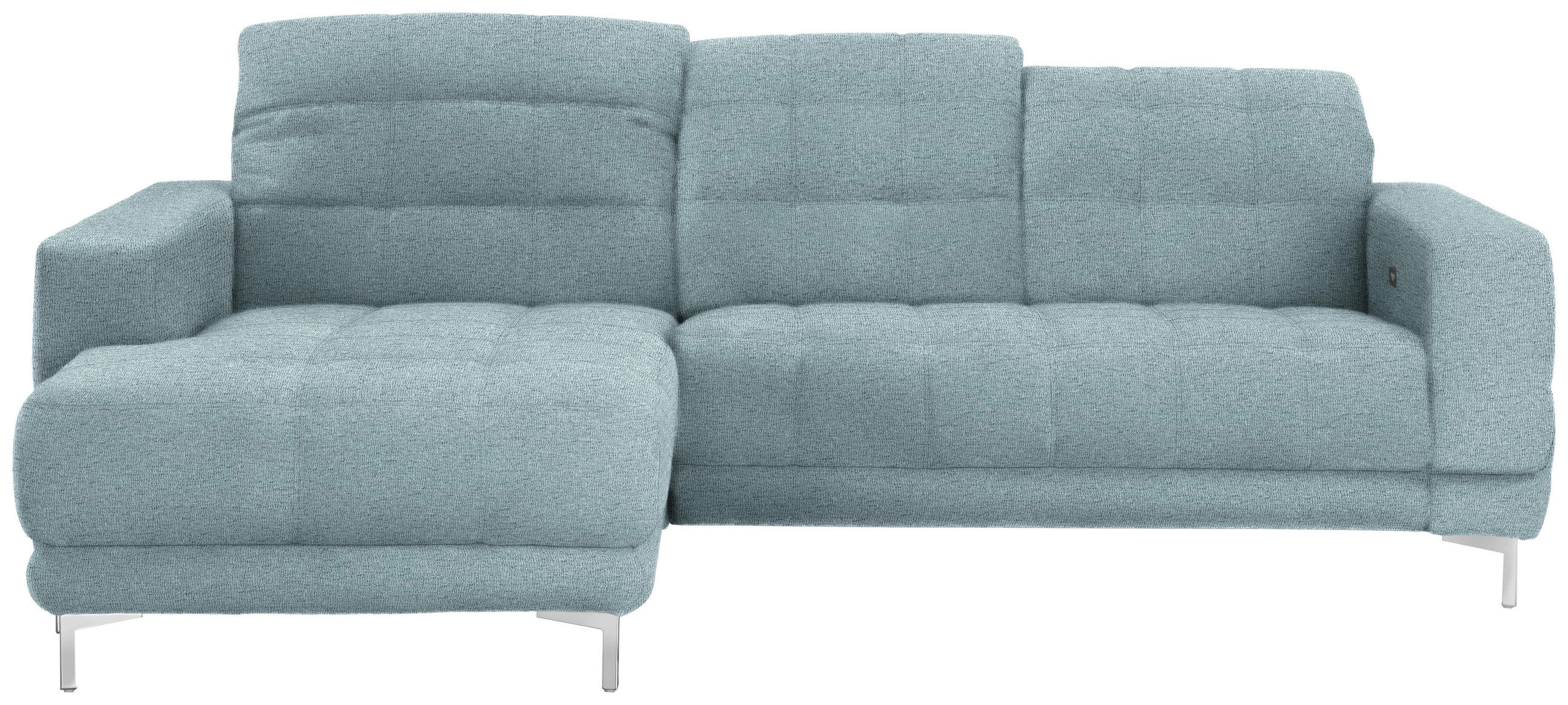 KOTNA SEDEŽNA GARNITURA, tkanina pastelno modra  - barve kroma/pastelno modra, Design, kovina/tekstil (187/260cm) - Xora