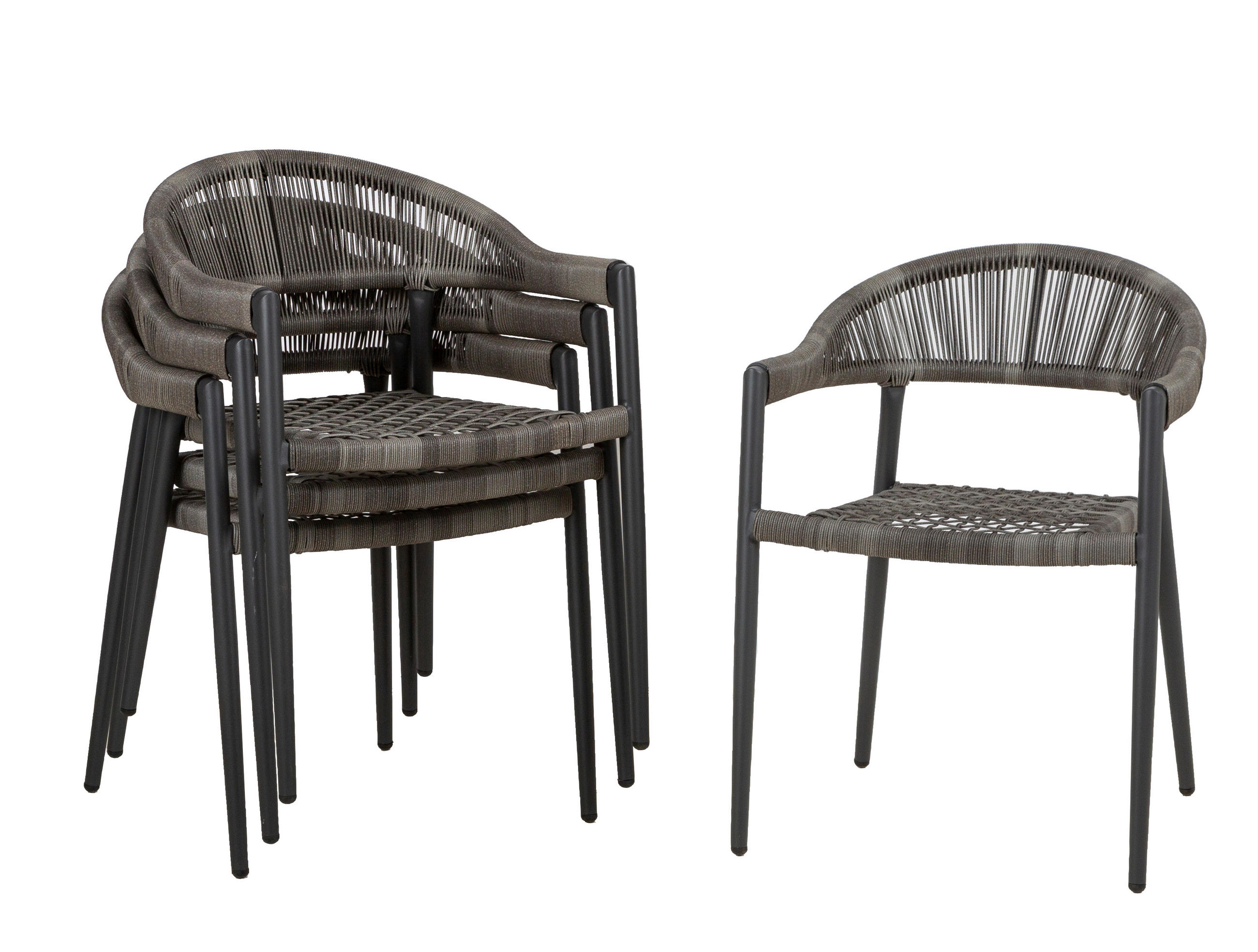 STAPELSESSEL in Metall, Kunststoff Graphitfarben, Dunkelgrau  - Dunkelgrau/Graphitfarben, Basics, Kunststoff/Metall (56/58/78cm) - Gardenson