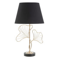 TISCHLEUCHTE 30/60 cm  - Goldfarben/Schwarz, Trend, Kunststoff/Textil (30/60cm) - Mauro Ferretti