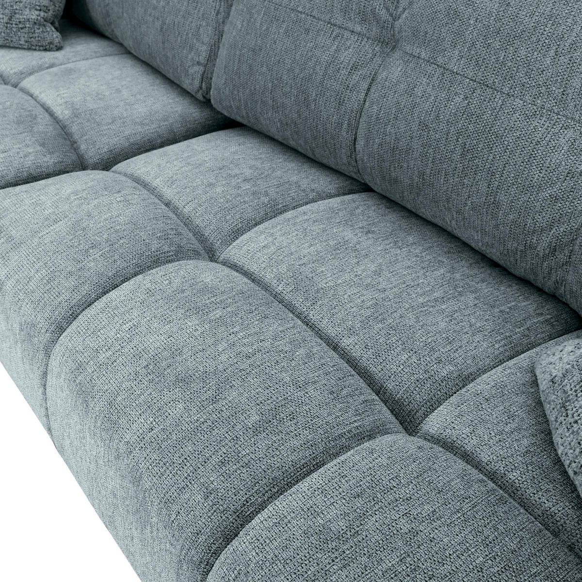 ECKSOFA in Flachgewebe Dunkelgrau  - Dunkelgrau/Schwarz, KONVENTIONELL, Textil/Metall (180/295cm) - Carryhome