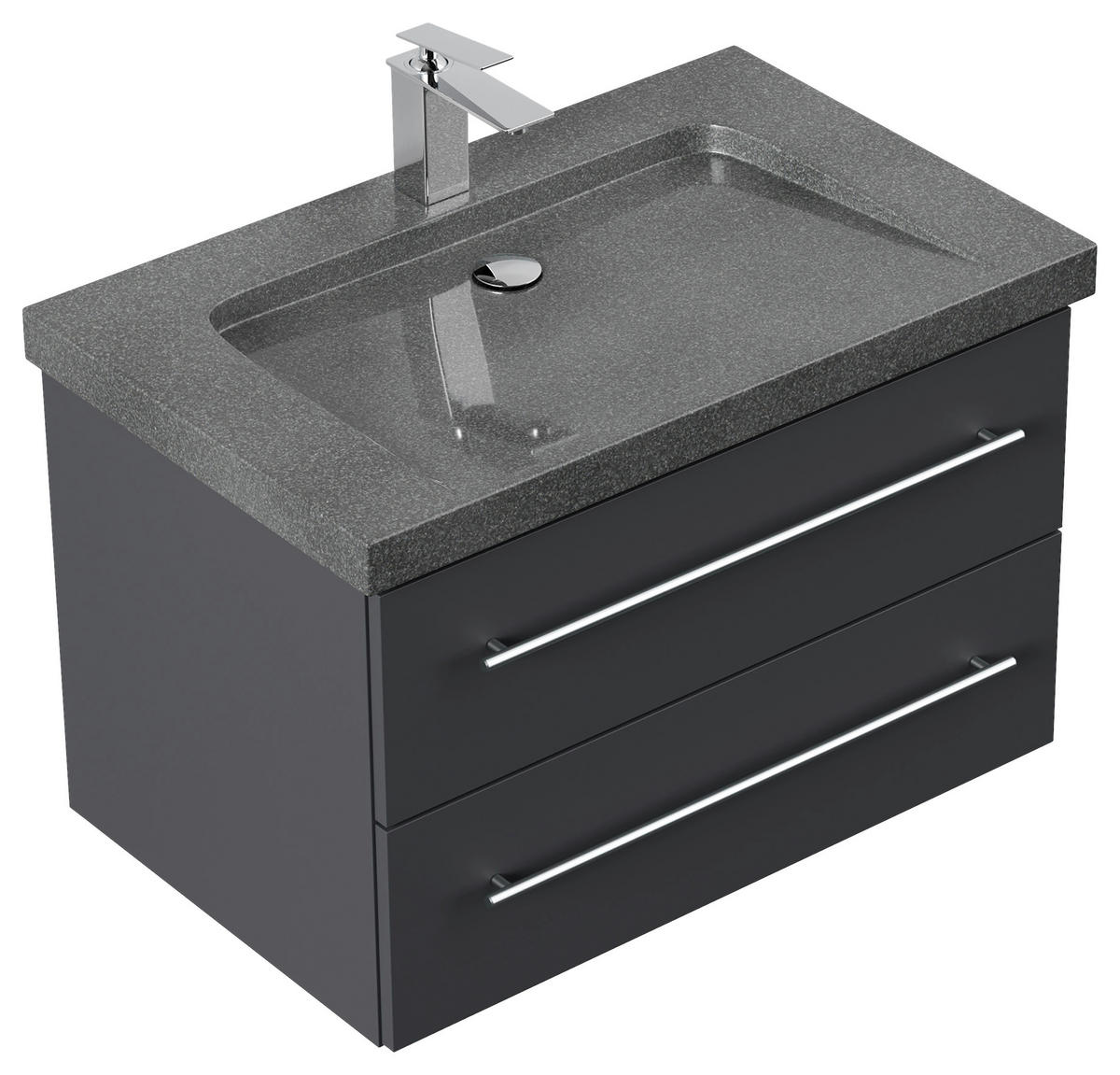 WASCHTISCHKOMBI 75 cm  - Graphitfarben, Basics, Holzwerkstoff/Stein (75cm) - MID.YOU