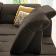 ECKSOFA in Chenille Dunkelbraun  310/240 cm  - Dunkelbraun/Schwarz, Design, Textil/Metall (310/240cm) - Xora
