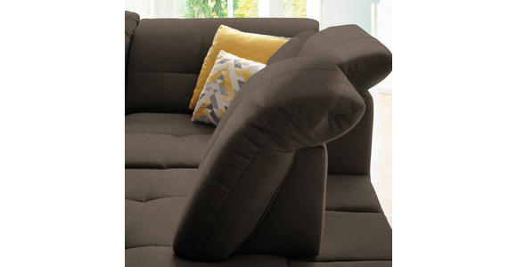 ECKSOFA in Chenille Dunkelbraun 310/240 cm - Dunkelbraun/Schwarz, Design, Textil/Metall (310/240cm) - Xora