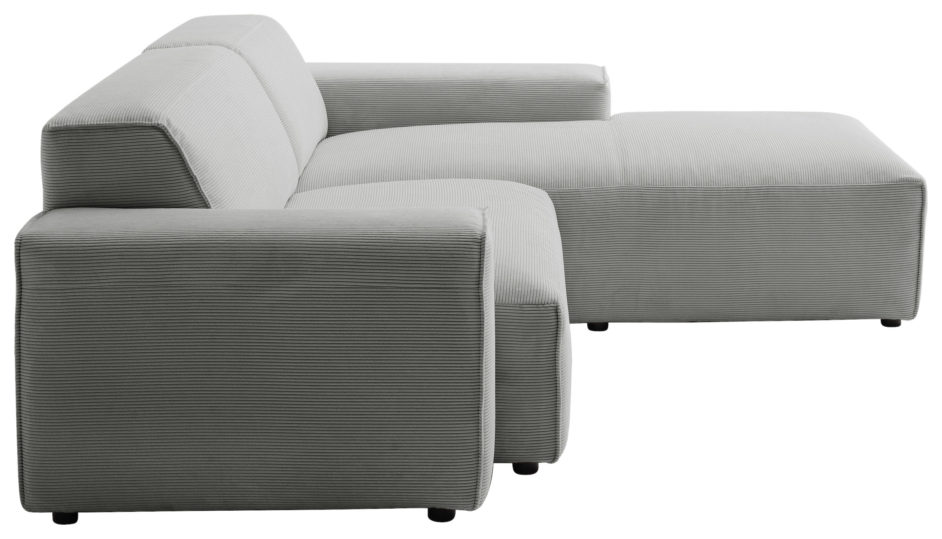 ECKSOFA Grau Cord  - Schwarz/Grau, Design, Kunststoff/Textil (230/189cm) - Pure Home Lifestyle