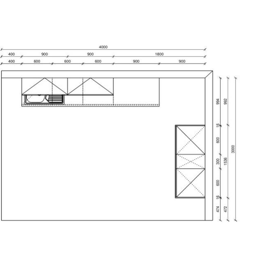 Thumbnail - Express Küchenleerblock Plan, Weiß, Eiche Bianco, Eiche grau, Metall, nur wie online abgebildet bestellbar, 270x153.2 cm...