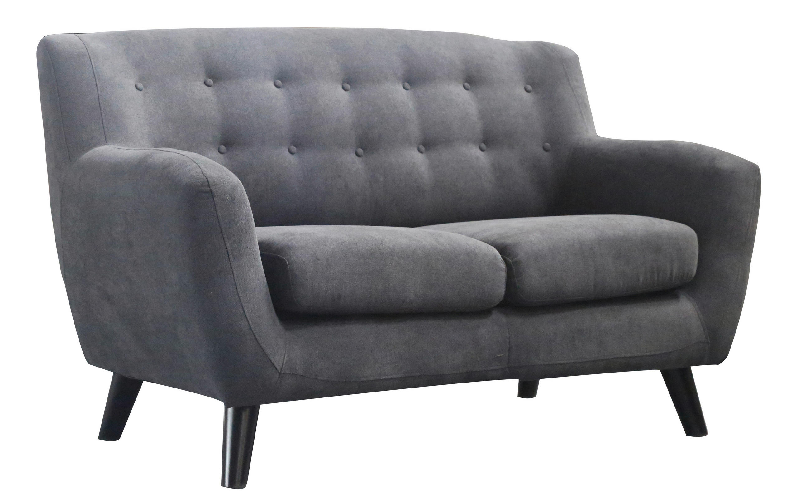 Mid.you 2-Sitzer-Sofa Schwarz, Dunkelgrau 134x82x80.5 cm
