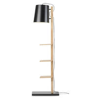 STOJACÍ LAMPA, 30/168/49 cm  - černá, Design, kov/dřevo (30/168/49cm) - It's about Romi