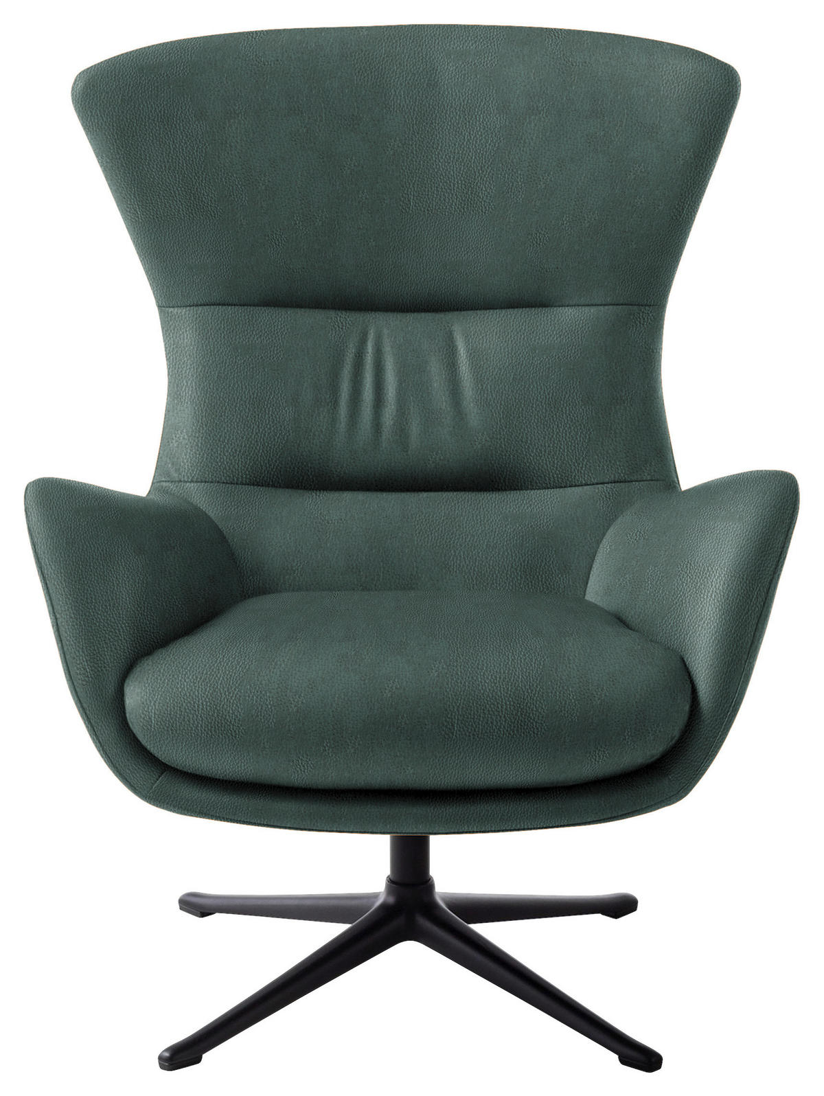 OHRENSESSEL in Waldgrün  - Waldgrün/Schwarz, Design, Leder/Metall (84/104/96cm) - home24