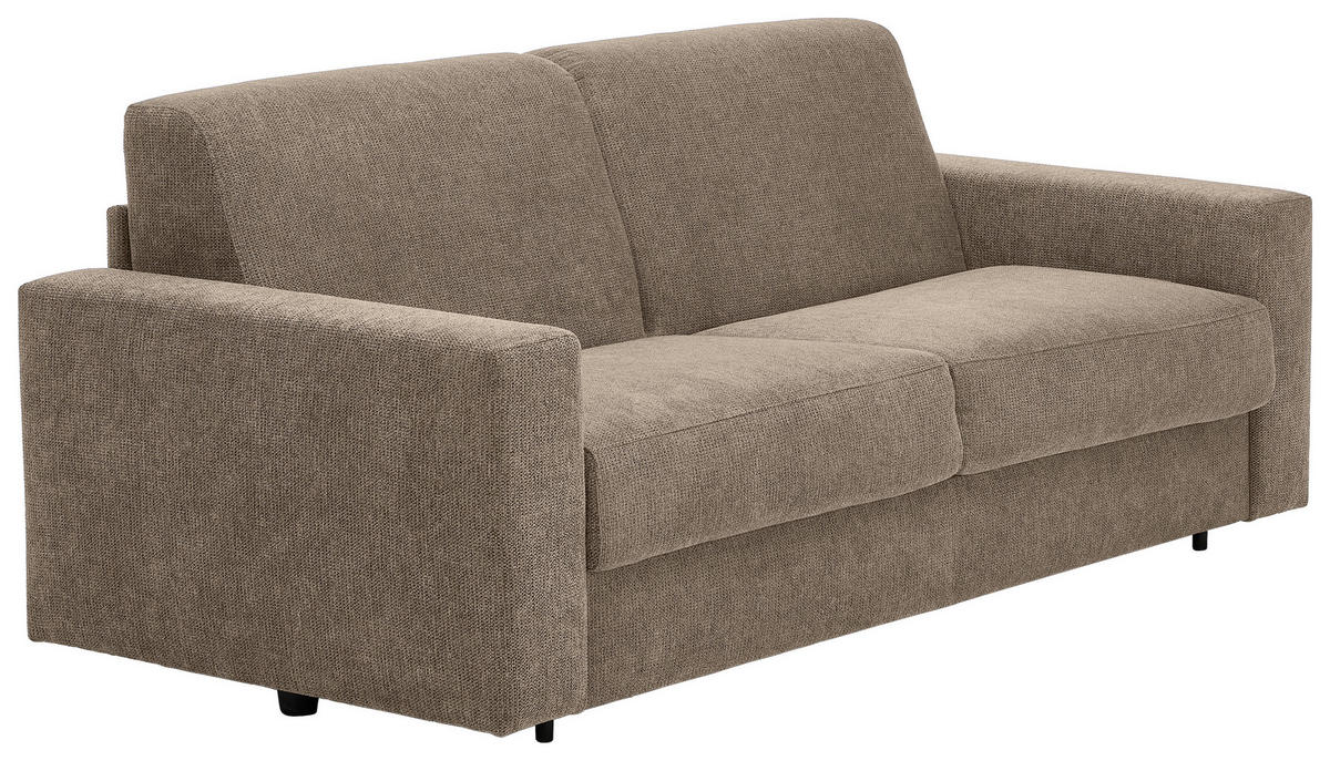 SCHLAFSOFA Webstoff Taupe  - Taupe/Schwarz, KONVENTIONELL, Kunststoff/Textil (198/84/96cm) - Carryhome