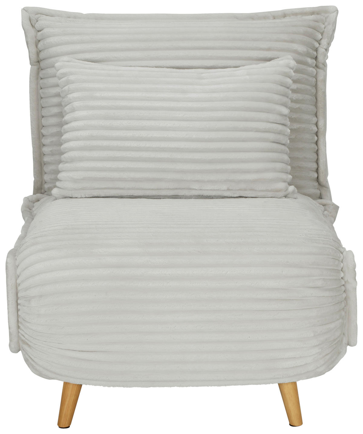 SCHLAFSESSEL Cord Weiß    - Walnussfarben/Weiß, MODERN, Holz/Textil (76/85/83cm) - Livetastic