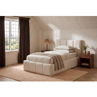POLSTERBETT 90/200 cm  Creme  - Creme/Schwarz, Modern, Holz/Kunststoff (90/200cm) - Livetastic