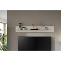 STENSKA POLICA - bela, Design, leseni material (140/20/15cm) - MID.YOU