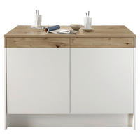 KÜCHENINSEL 123/90/90 cm  in Weiß, Eichefarben  - Eichefarben/Weiß, Basics, Holzwerkstoff (123/90/90cm) - Carryhome
