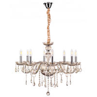 KRISTALL-HÄNGELEUCHTE 70/110 cm   - Bernsteinfarben, KONVENTIONELL, Glas/Metall (70/110cm)