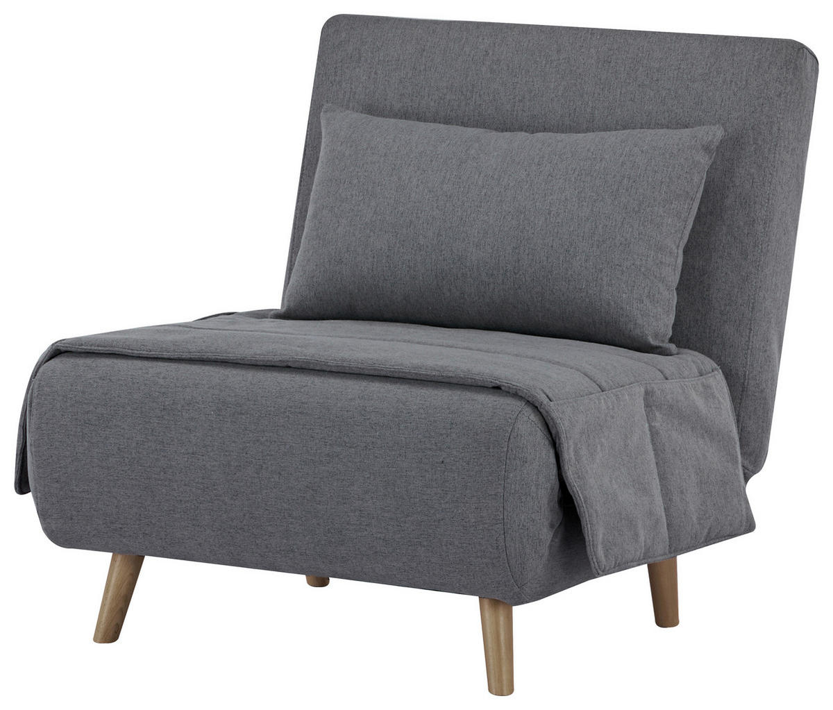 SCHLAFSESSEL Mikrofaser Dunkelgrau    - Dunkelgrau/Naturfarben, MODERN, Holz/Textil (77/81/90cm) - MID.YOU