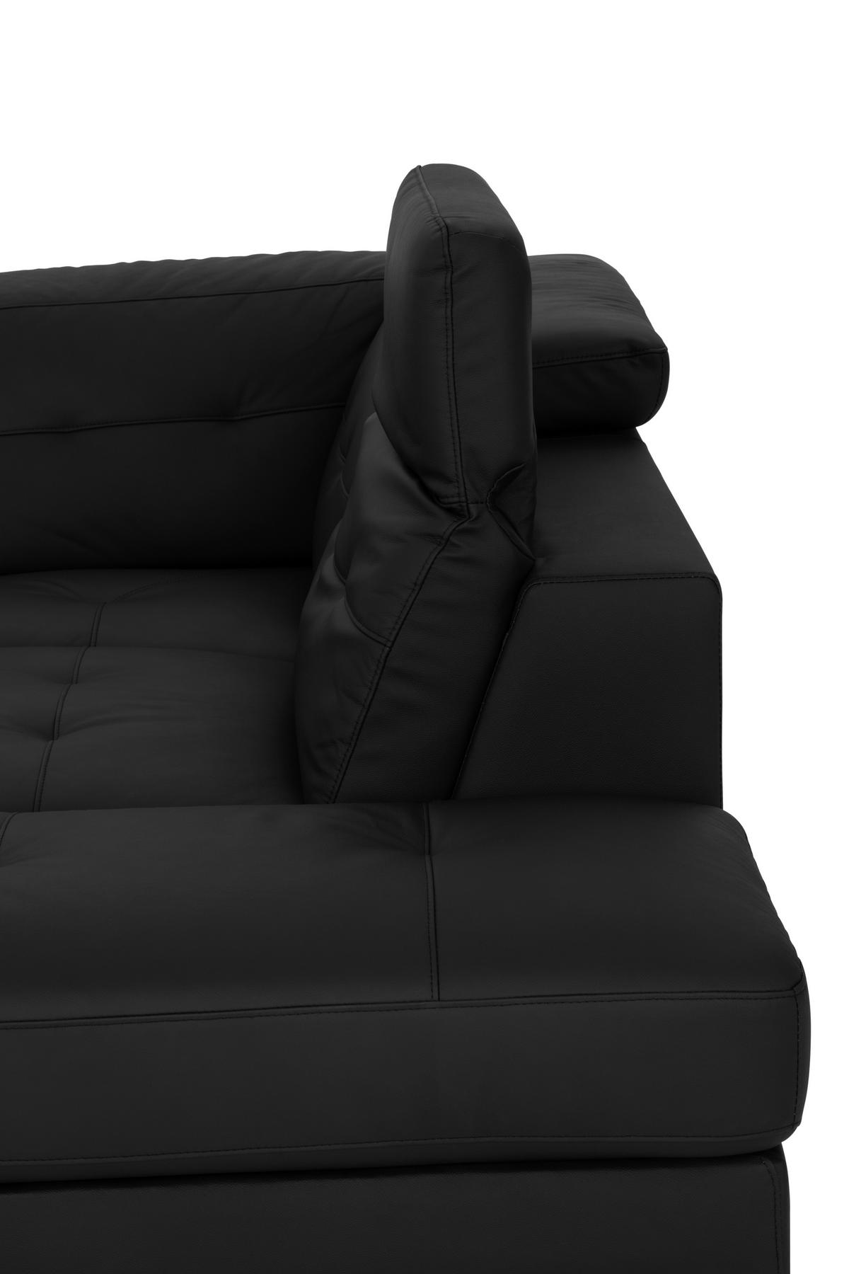 KUTNA GARNITURA koža  crna   - crna, Moderno, koža/tekstil (287/224cm) - MID.YOU