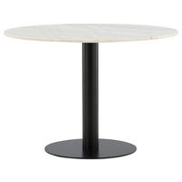 MATBORD i metall, sten 106/106/75 cm   - vit/svart, Design, metall/sten (106/106/75cm) - Livetastic