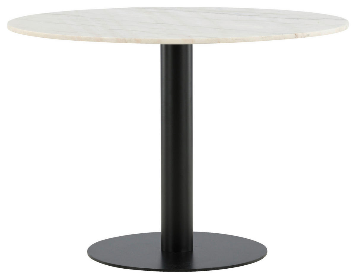 MATBORD i metall, sten 106/106/75 cm   - vit/svart, Design, metall/sten (106/106/75cm) - Livetastic