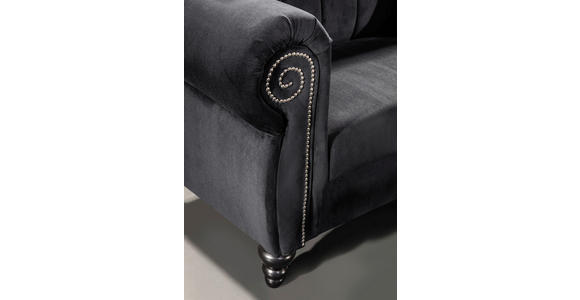 2-SITZER-SOFA in Chenille Schwarz  - Schwarz, Design, Holz/Textil (168/96/75cm) - Ambia Home