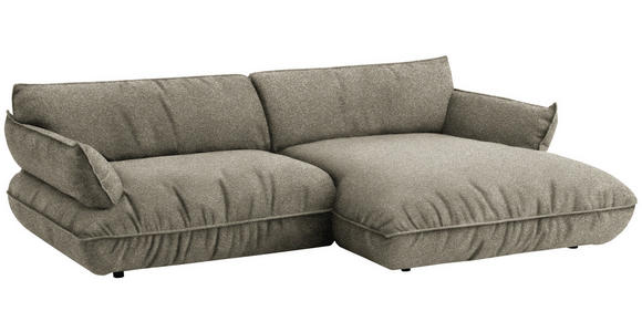 ECKSOFA  in Flachgewebe Naturfarben  264/185 cm  - Schwarz/Naturfarben, Design, Kunststoff/Textil (264/185cm) - Belluti