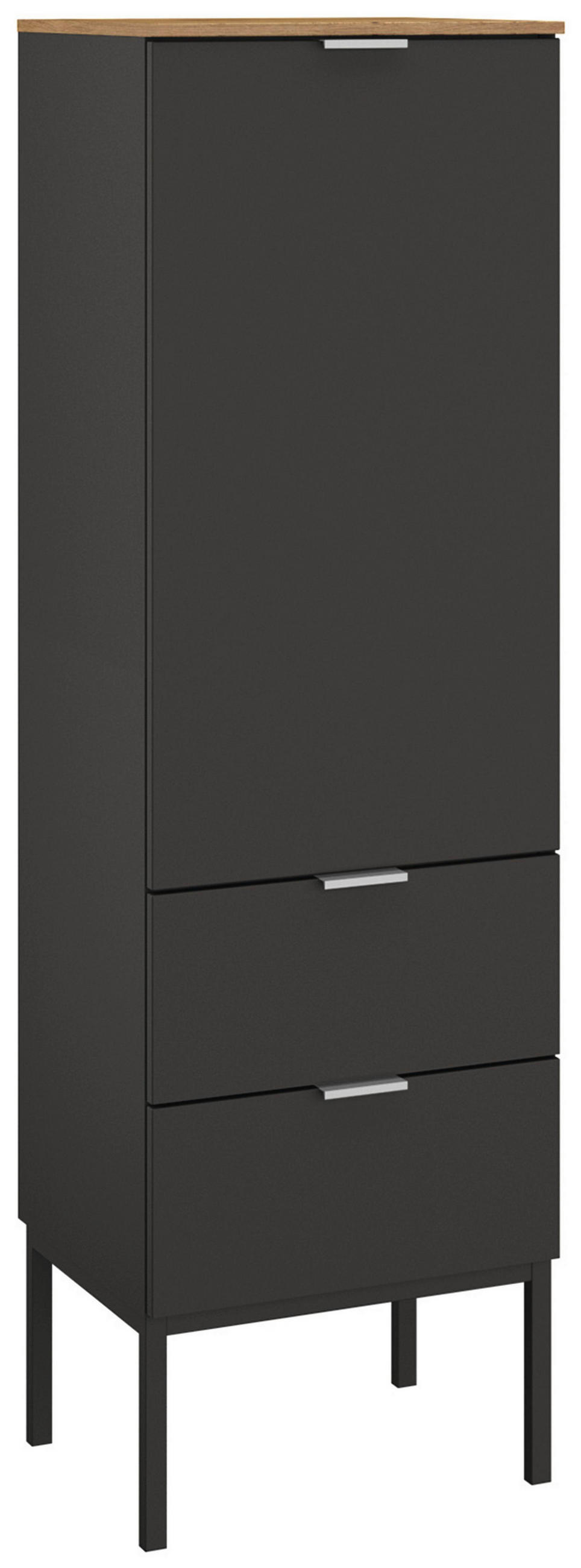 HIGHBOARD  in 40/138/42 cm  - Alufarben/Graphitfarben, Trend, Holzwerkstoff/Metall (40/138/42cm) - Stylife