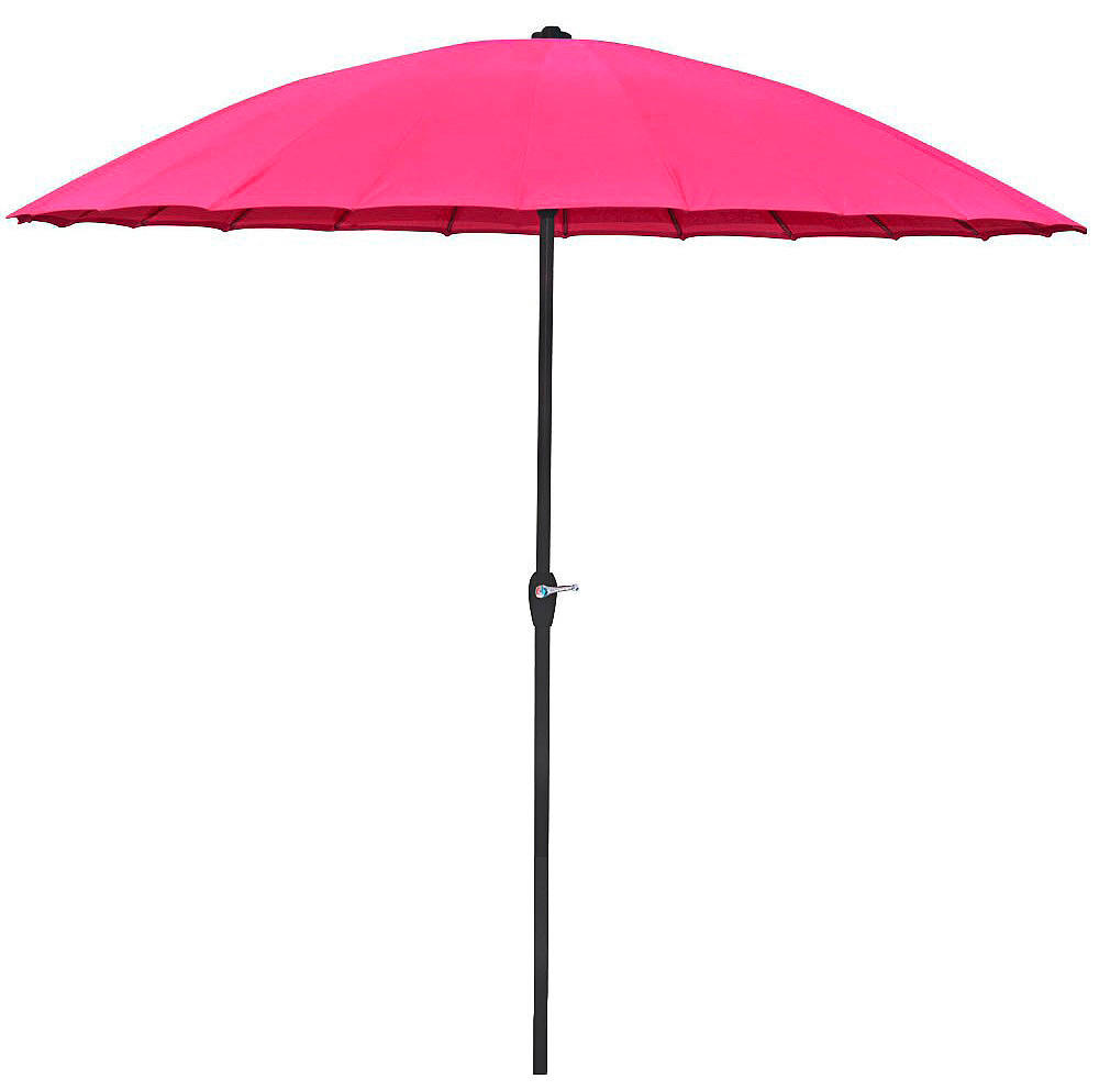 SONNENSCHIRM 260 cm Pink  - Pink/Schwarz, MODERN, Textil/Metall (255/250/255cm) - Gardenson