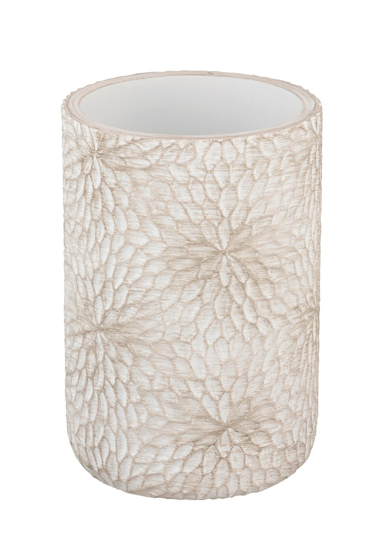 ZAHNPUTZBECHER MONTALFANO  - Beige/Weiß, Basics, Kunststoff (7,5/10/7,5cm) - Wenko