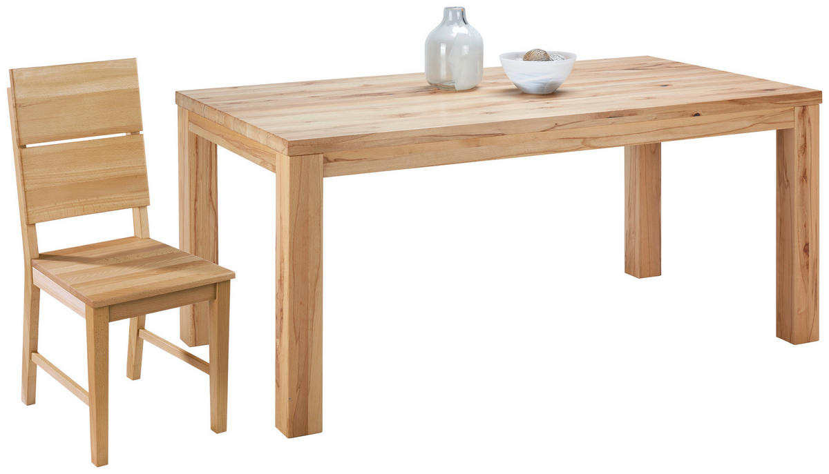 JEDÁLENSKÝ STÔL, divý jadrový buk, farba buka, 160/90/75 cm - farba buka, Natur, drevo (160/90/75cm) - Linea Natura