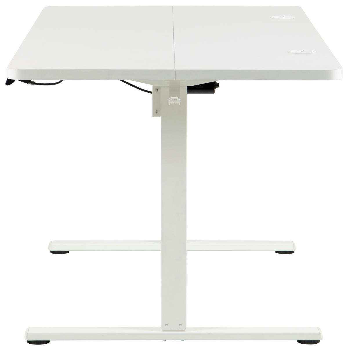 SCHREIBTISCH 160/80/72/118 cm Weiss höhenverstellbar elektrisch höhenverstellbar  - Weiss, Modern, Holzwerkstoff/Metall (160/80/72/118cm) - Livetastic